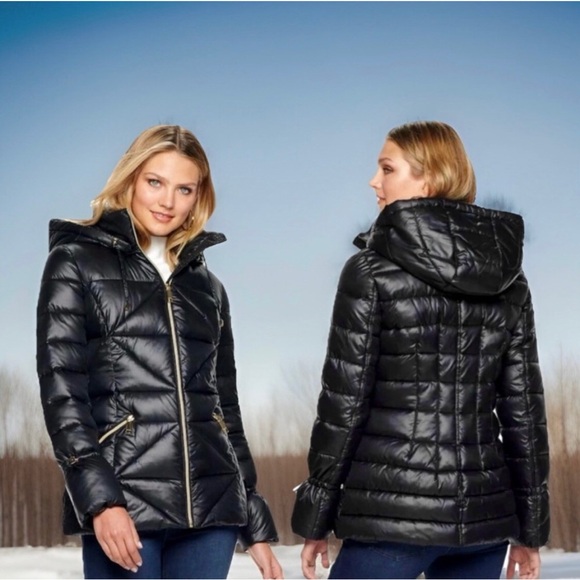Nine West Jackets & Blazers - Nine West Black Quilted Hooded Puffer Jacket